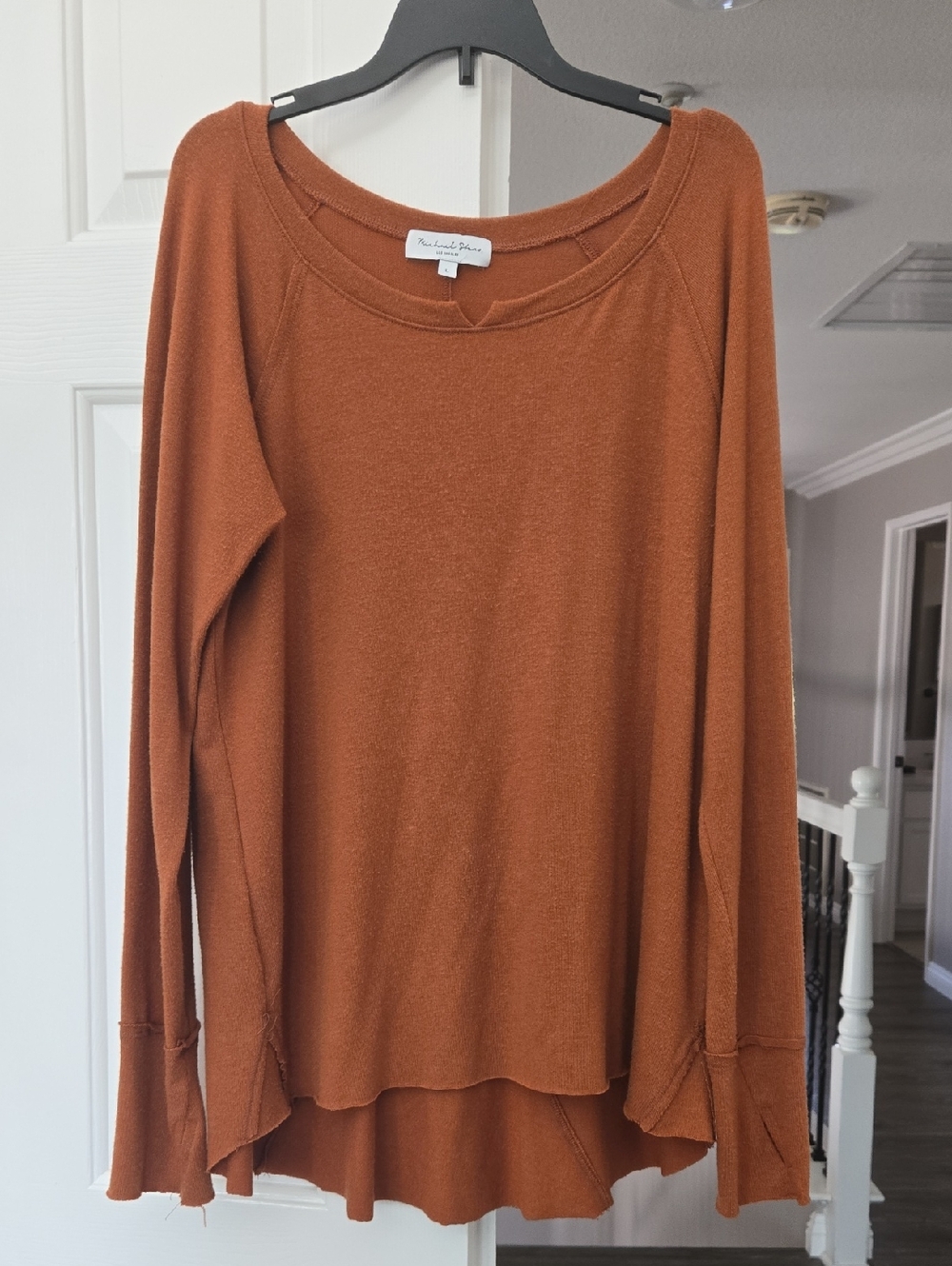 Michael Stars Rust Orange Lightweight Pullover
